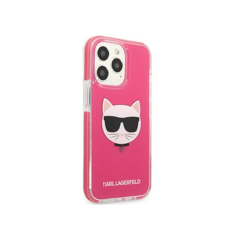 Karl Lagerfeld Choupette Head dėklas, skirtas iPhone 13 Pro Max - fuksijos spalvos