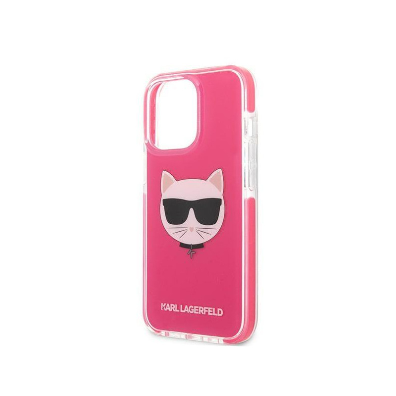Karl Lagerfeld Choupette Head dėklas, skirtas iPhone 13 Pro Max - fuksijos spalvos