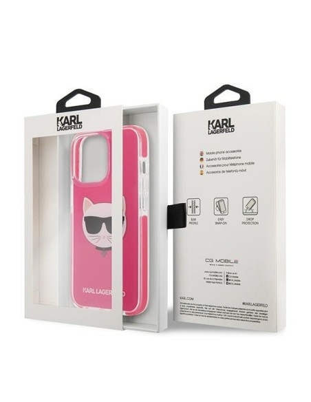 Karl Lagerfeld Choupette Head dėklas, skirtas iPhone 13 Pro Max - fuksijos spalvos Karl Lagerfeld Choupette Head dėklas, skirtas iPhone 13 Pro Max - fuksijos spalvos
