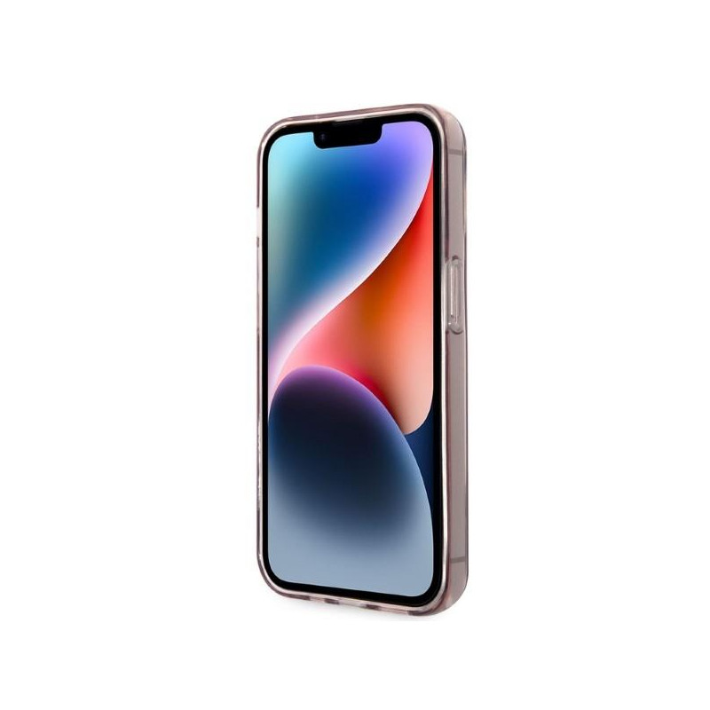 Karl Lagerfeld Ikonik Choupette dėklas iPhone 14 Pro - rožinis