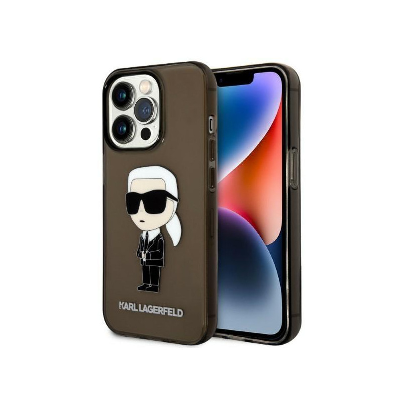 Karl Lagerfeld Ikonik Karl dėklas iPhone 14 Pro - juodas