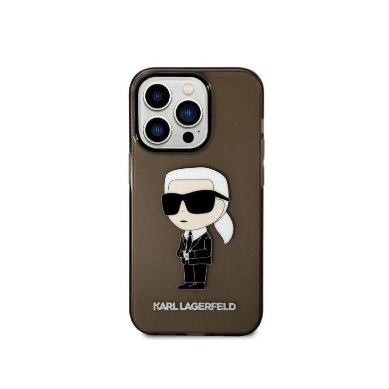 Karl Lagerfeld Ikonik Karl dėklas iPhone 14 Pro - juodas