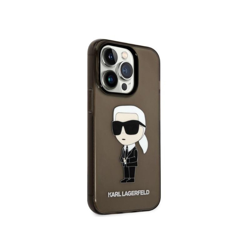 Karl Lagerfeld Ikonik Karl dėklas iPhone 14 Pro - juodas