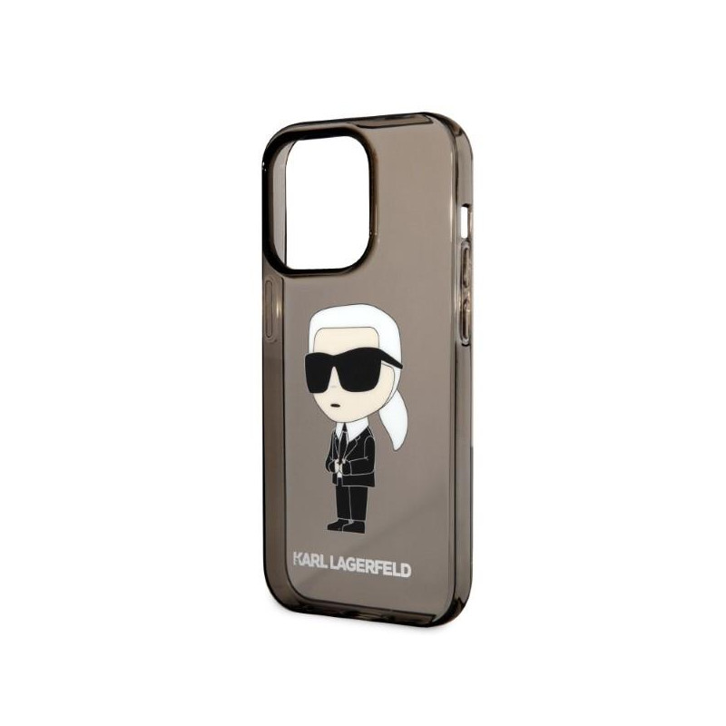 Karl Lagerfeld Ikonik Karl dėklas iPhone 14 Pro - juodas