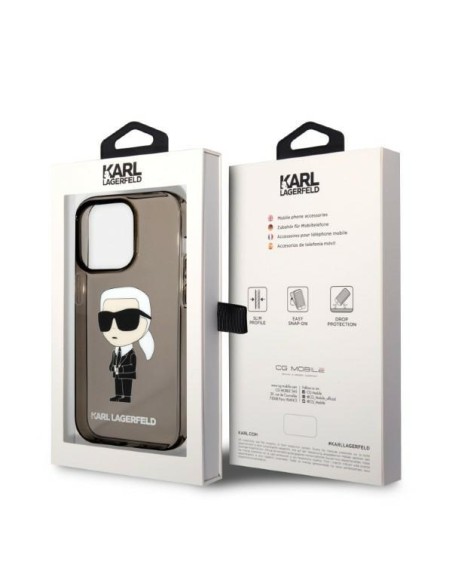 Karl Lagerfeld Ikonik Karl dėklas iPhone 14 Pro - juodas Karl Lagerfeld Ikonik Karl dėklas iPhone 14 Pro - juodas