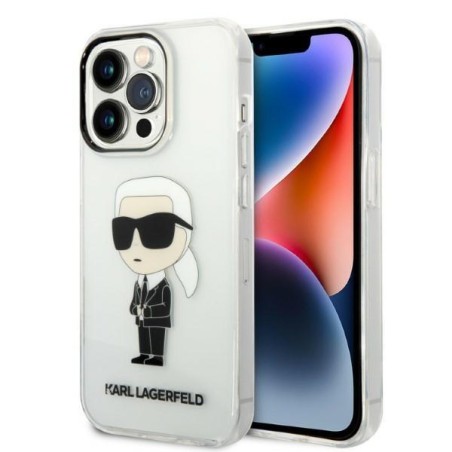 Karl Lagerfeld Ikonik Karl dėklas iPhone 14 Pro - skaidrus Karl Lagerfeld Ikonik Karl dėklas iPhone 14 Pro - skaidrus