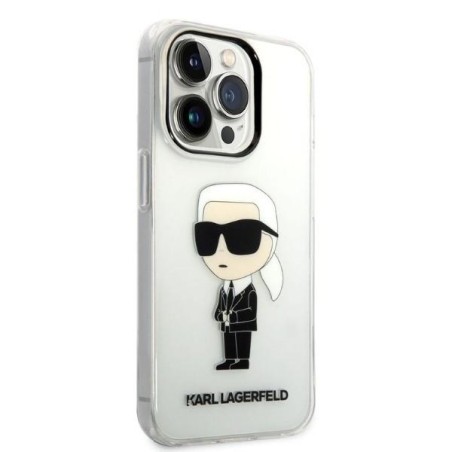 Karl Lagerfeld Ikonik Karl dėklas iPhone 14 Pro - skaidrus Karl Lagerfeld Ikonik Karl dėklas iPhone 14 Pro - skaidrus