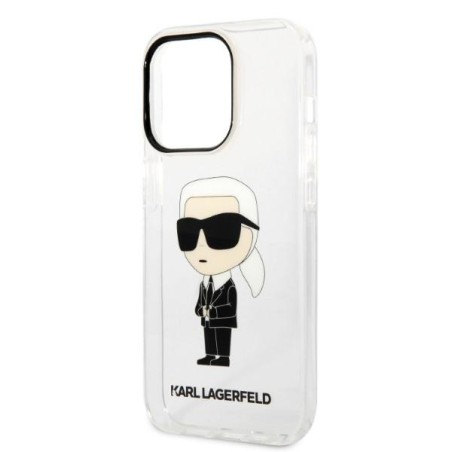 Karl Lagerfeld Ikonik Karl dėklas iPhone 14 Pro - skaidrus Karl Lagerfeld Ikonik Karl dėklas iPhone 14 Pro - skaidrus