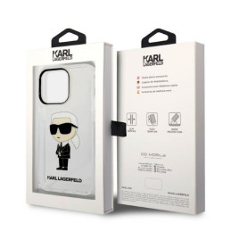 Karl Lagerfeld Ikonik Karl dėklas iPhone 14 Pro - skaidrus
