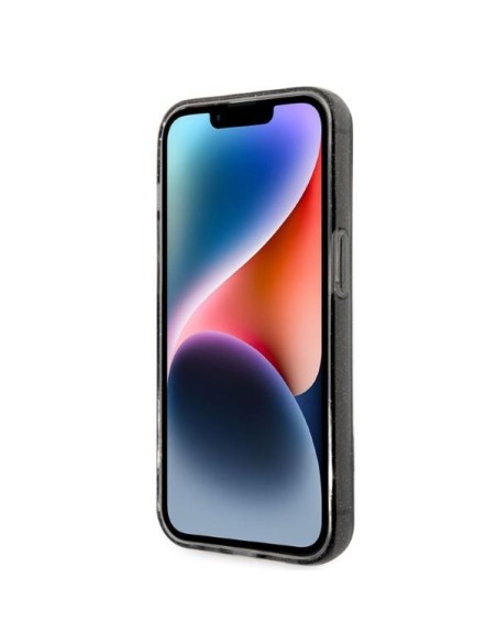 Karl Lagerfeld Glitter Karl&Choupette dėklas iPhone 14 Pro - juodas