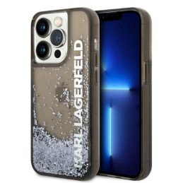 Karl Lagerfeld Liquid Glitter Elong dėklas iPhone 14 Pro - juodas