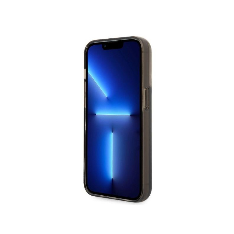 Karl Lagerfeld Liquid Glitter Elong dėklas iPhone 14 Pro - juodas