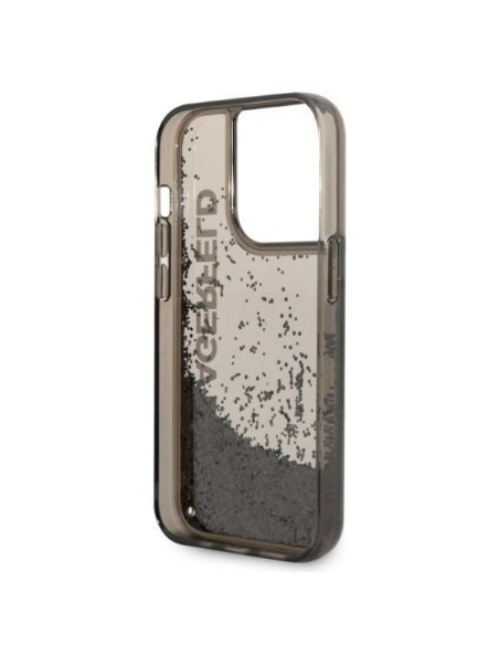 Karl Lagerfeld Liquid Glitter Elong dėklas iPhone 14 Pro - juodas Karl Lagerfeld Liquid Glitter Elong dėklas iPhone 14 Pro - juodas