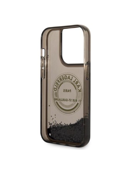 Karl Lagerfeld Liquid Glitter RSG dėklas iPhone 14 Pro - juodas Karl Lagerfeld Liquid Glitter RSG dėklas iPhone 14 Pro - juodas
