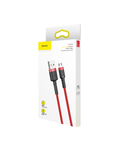 Patvarus lankstus kabelis USB microUSB 1.5A 2M raudonas Patvarus lankstus kabelis USB microUSB 1.5A 2M raudonas