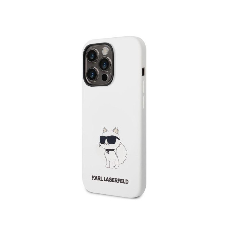 Karl Lagerfeld Silicone Choupette dėklas iPhone 14 Pro - baltas