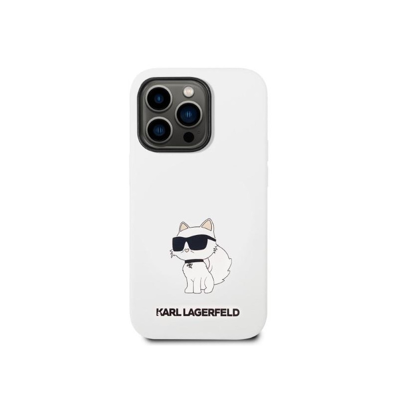 Karl Lagerfeld Silicone Choupette dėklas iPhone 14 Pro - baltas