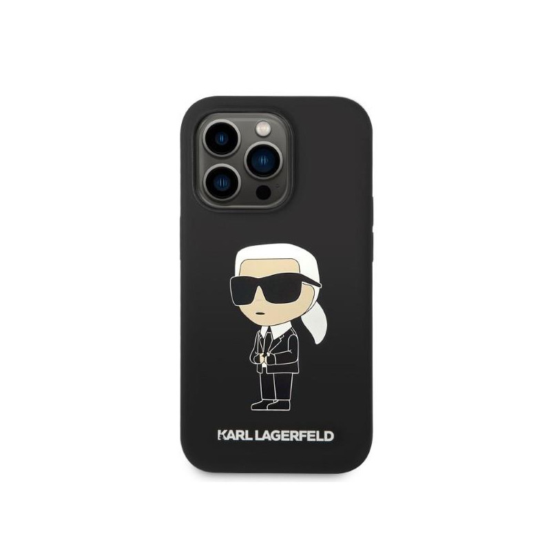 Karl Lagerfeld Silicone Ikonik dėklas iPhone 14 Pro - juodas