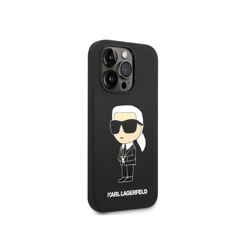Karl Lagerfeld Silicone Ikonik dėklas iPhone 14 Pro - juodas