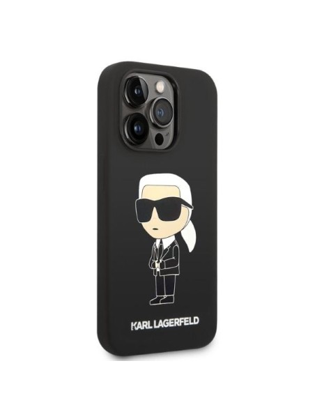 Karl Lagerfeld Silicone Ikonik dėklas iPhone 14 Pro - juodas Karl Lagerfeld Silicone Ikonik dėklas iPhone 14 Pro - juodas