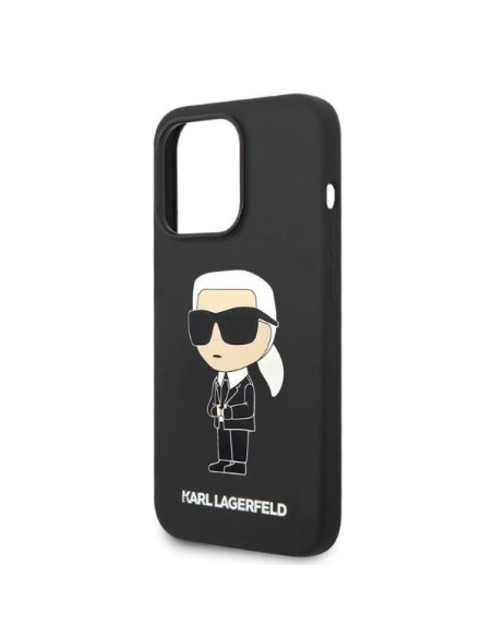 Karl Lagerfeld Silicone Ikonik dėklas iPhone 14 Pro - juodas Karl Lagerfeld Silicone Ikonik dėklas iPhone 14 Pro - juodas