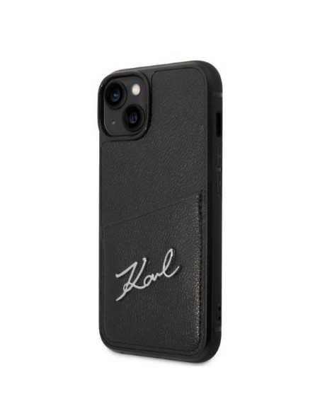 Karl Lagerfeld Signature Logo Cardslot dėklas, skirtas iPhone 14 Plus - juodas Karl Lagerfeld Signature Logo Cardslot dėklas, skirtas iPhone 14 Plus - juodas