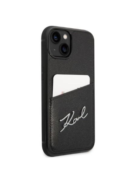 Karl Lagerfeld Signature Logo Cardslot dėklas, skirtas iPhone 14 Plus - juodas Karl Lagerfeld Signature Logo Cardslot dėklas, skirtas iPhone 14 Plus - juodas