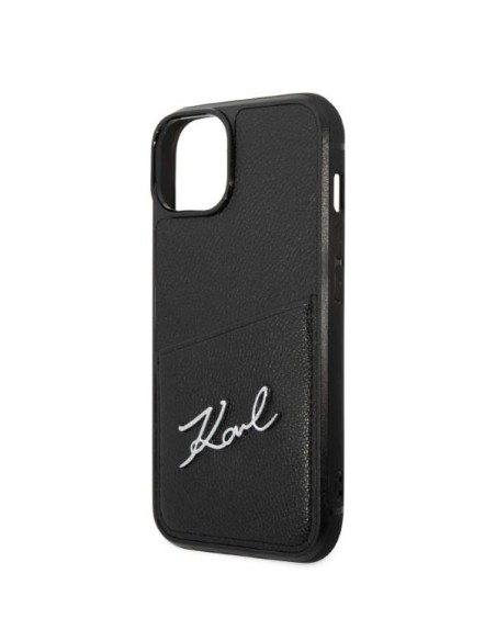 Karl Lagerfeld Signature Logo Cardslot dėklas, skirtas iPhone 14 Plus - juodas Karl Lagerfeld Signature Logo Cardslot dėklas, skirtas iPhone 14 Plus - juodas
