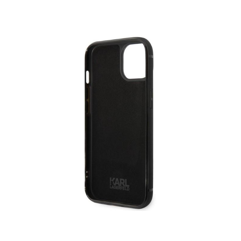 Karl Lagerfeld Signature Logo Cardslot dėklas, skirtas iPhone 14 Plus - juodas