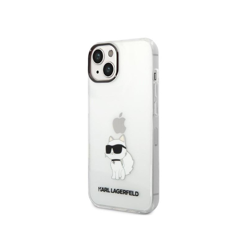 Karl Lagerfeld Ikonik Choupette dėklas iPhone 14 Plus - skaidrus
