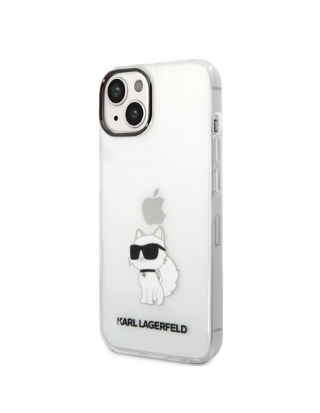 Karl Lagerfeld Ikonik Choupette dėklas iPhone 14 Plus - skaidrus