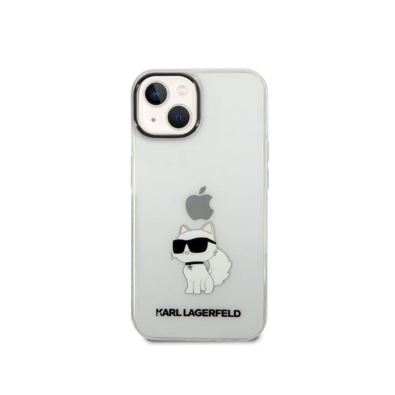 Karl Lagerfeld Ikonik Choupette dėklas iPhone 14 Plus - skaidrus