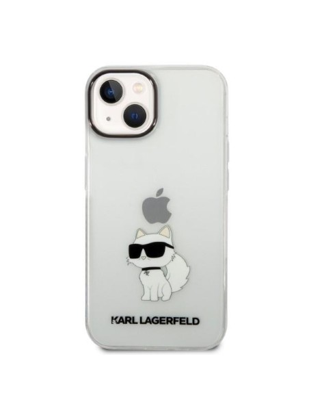 Karl Lagerfeld Ikonik Choupette dėklas iPhone 14 Plus - skaidrus
