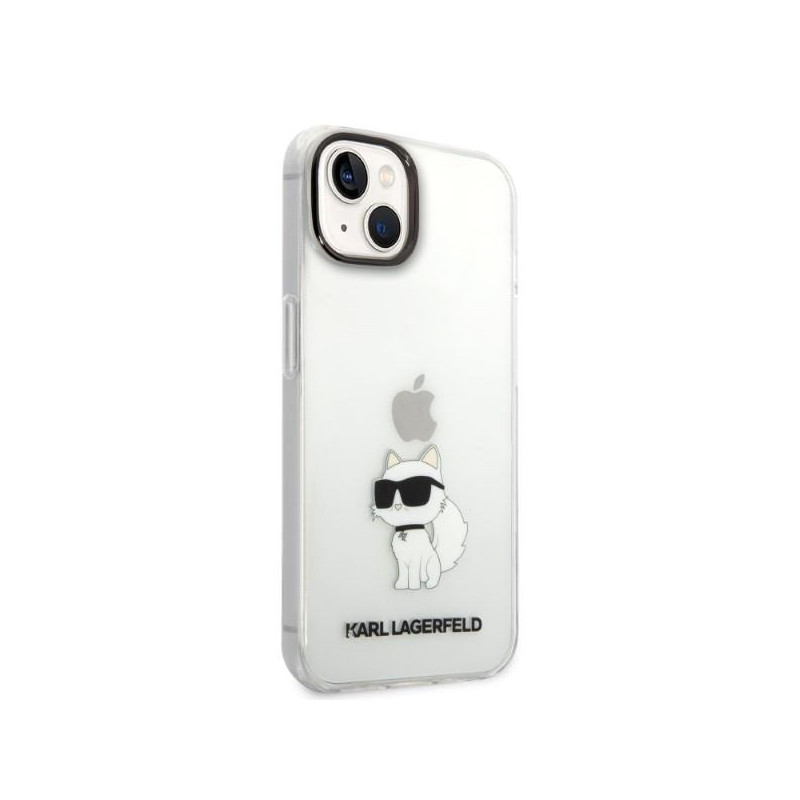 Karl Lagerfeld Ikonik Choupette dėklas iPhone 14 Plus - skaidrus