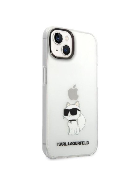 Karl Lagerfeld Ikonik Choupette dėklas iPhone 14 Plus - skaidrus
