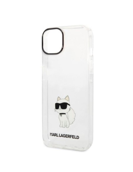 Karl Lagerfeld Ikonik Choupette dėklas iPhone 14 Plus - skaidrus
