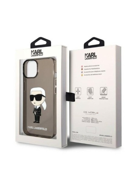 Karl Lagerfeld Ikonik Karl dėklas iPhone 14 Plus - juodas Karl Lagerfeld Ikonik Karl dėklas iPhone 14 Plus - juodas