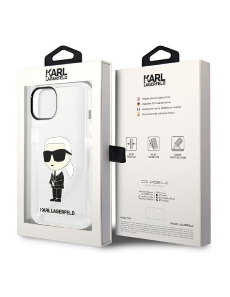 Karl Lagerfeld Ikonik Karl dėklas iPhone 14 Plus - skaidrus Karl Lagerfeld Ikonik Karl dėklas iPhone 14 Plus - skaidrus