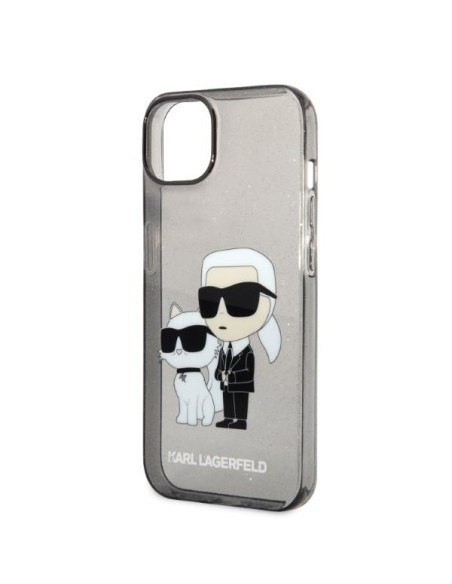 Karl Lagerfeld Glitter Karl&Choupette dėklas iPhone 14 Plus - juodas Karl Lagerfeld Glitter Karl&Choupette dėklas iPhone 14 Plus - juodas