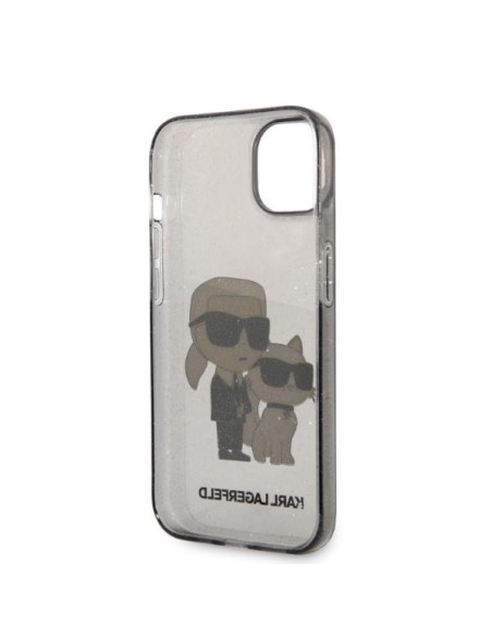 Karl Lagerfeld Glitter Karl&Choupette dėklas iPhone 14 Plus - juodas Karl Lagerfeld Glitter Karl&Choupette dėklas iPhone 14 Plus - juodas
