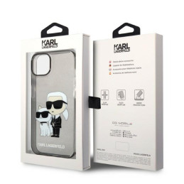 Karl Lagerfeld Glitter Karl&Choupette dėklas iPhone 14 Plus - juodas
