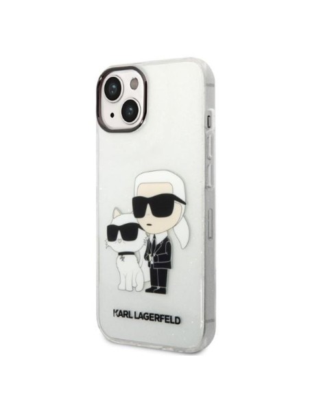 Karl Lagerfeld Glitter Karl&Choupette dėklas iPhone 14 Plus - skaidrus Karl Lagerfeld Glitter Karl&Choupette dėklas iPhone 14 Plus - skaidrus