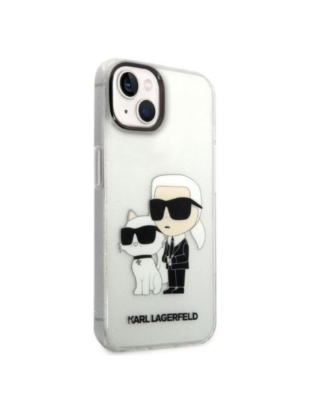 Karl Lagerfeld Glitter Karl&Choupette dėklas iPhone 14 Plus - skaidrus Karl Lagerfeld Glitter Karl&Choupette dėklas iPhone 14 Plus - skaidrus