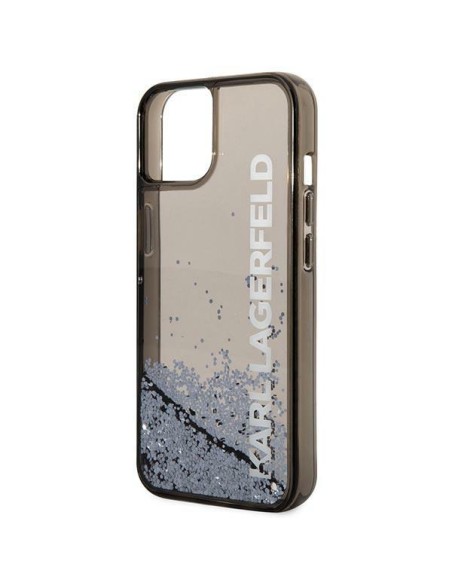Karl Lagerfeld Liquid Glitter Elong dėklas iPhone 14 Plus - juodas Karl Lagerfeld Liquid Glitter Elong dėklas iPhone 14 Plus - juodas