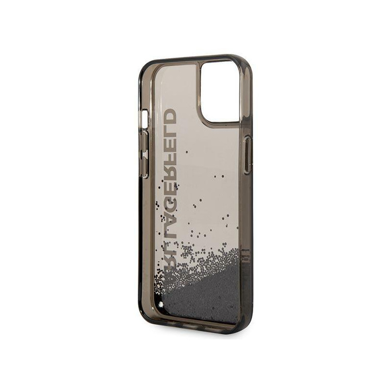 Karl Lagerfeld Liquid Glitter Elong dėklas iPhone 14 Plus - juodas