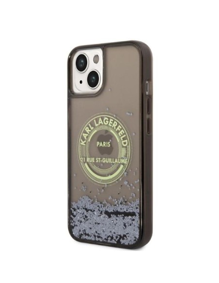 Karl Lagerfeld Liquid Glitter RSG dėklas iPhone 14 Plus - juodas Karl Lagerfeld Liquid Glitter RSG dėklas iPhone 14 Plus - juodas