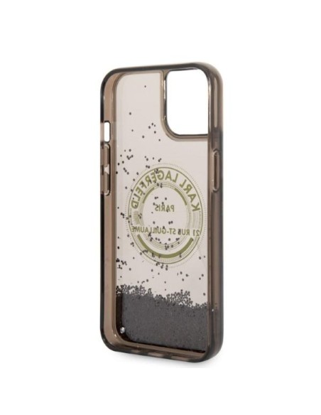 Karl Lagerfeld Liquid Glitter RSG dėklas iPhone 14 Plus - juodas Karl Lagerfeld Liquid Glitter RSG dėklas iPhone 14 Plus - juodas