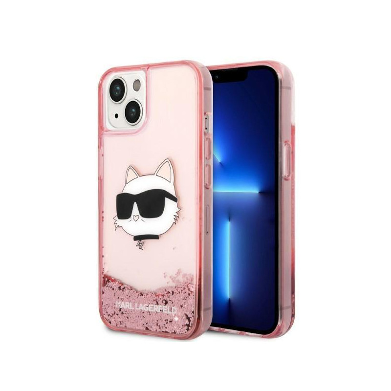 Karl Lagerfeld Glitter Choupette Head dėklas iPhone 14 Plus - rožinis Karl Lagerfeld Glitter Choupette Head dėklas iPhone 14 Plus - rožinis