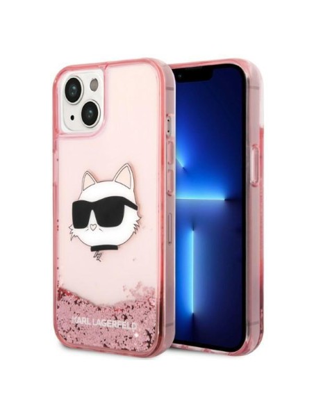 Karl Lagerfeld Glitter Choupette Head dėklas iPhone 14 Plus - rožinis Karl Lagerfeld Glitter Choupette Head dėklas iPhone 14 Plus - rožinis