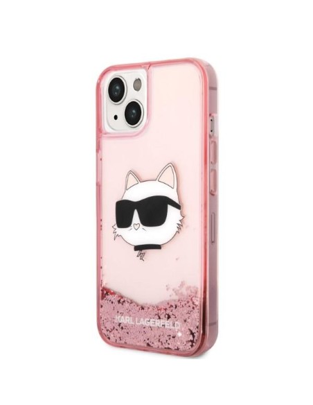 Karl Lagerfeld Glitter Choupette Head dėklas iPhone 14 Plus - rožinis Karl Lagerfeld Glitter Choupette Head dėklas iPhone 14 Plus - rožinis